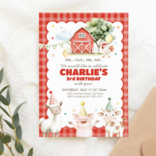 Barnyard Birthday Bash Invitation for Kids