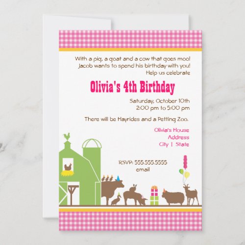 Barnyard Birthday Invitation
