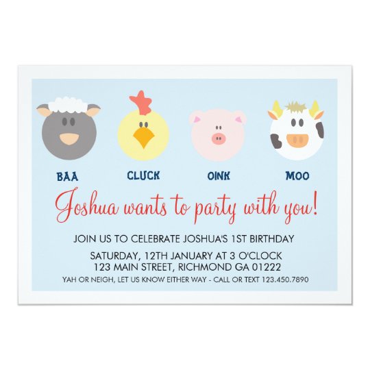 barnyard birthday invitation zazzle