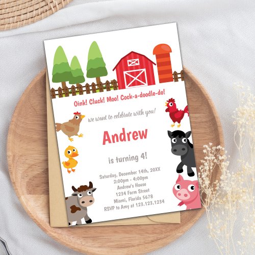 Barnyard birthday invitations