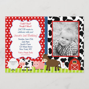 Barnyard Birthday Party Invitations
