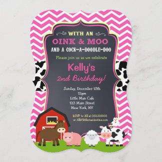 Barnyard Birthday Party Invitations for Girl