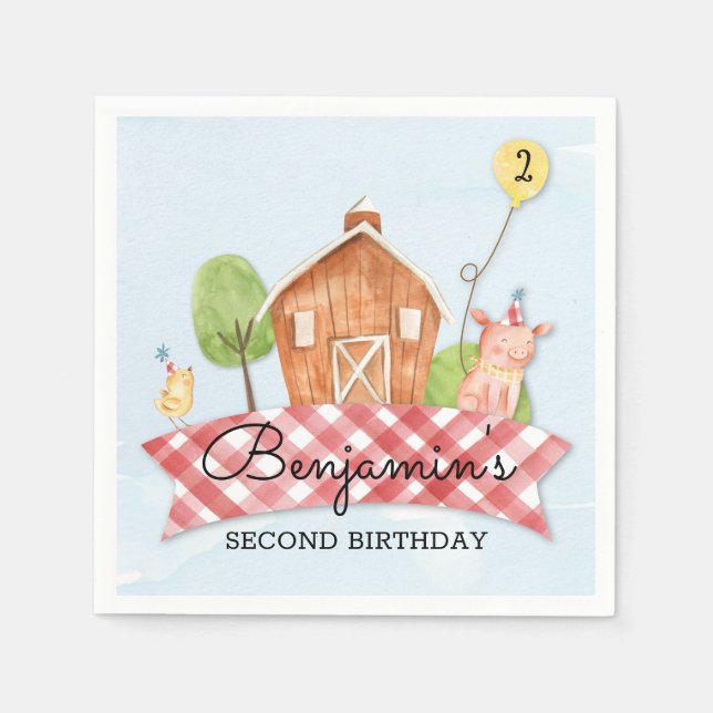 Barnyard Birthday Party Napkin (Front)