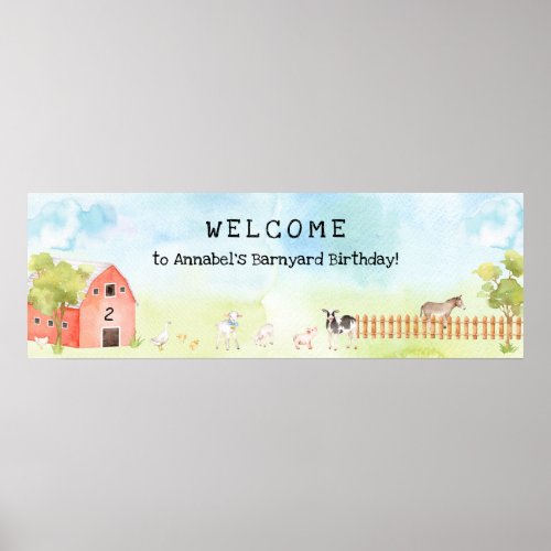 Barnyard Birthday Party welcome sign