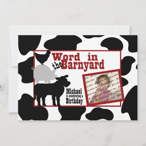 Barnyard Birthday Party with Photo Custom Invite