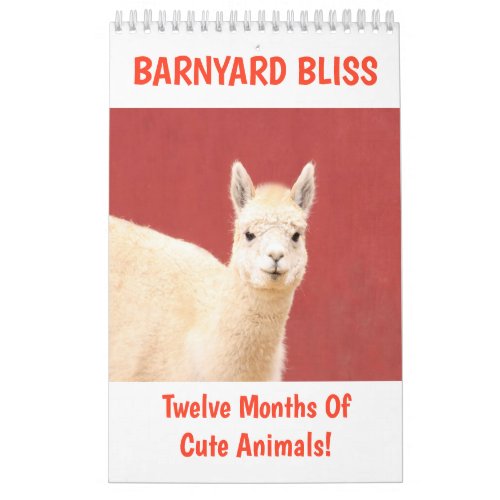 Barnyard Bliss Farm Animal Calendar