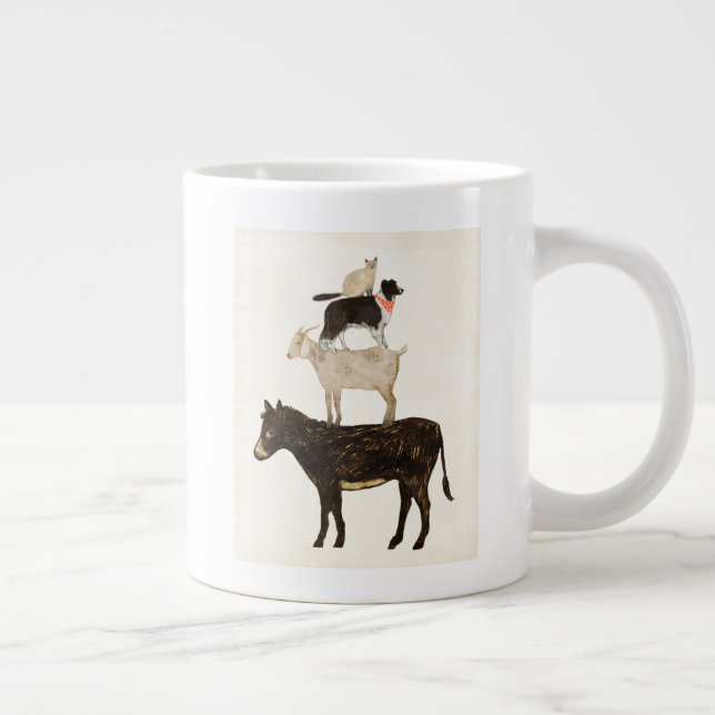 Barnyard Buds - Donkey, Goat, Dog, Cat Giant Coffee Mug (Right)