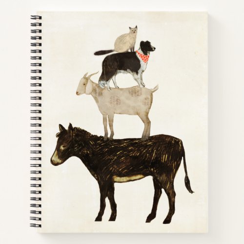 Barnyard Buds _ Donkey Goat Dog Cat Notebook