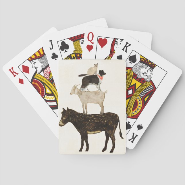 Barnyard Buds - Donkey, Goat, Dog, Cat Poker Cards (Back)