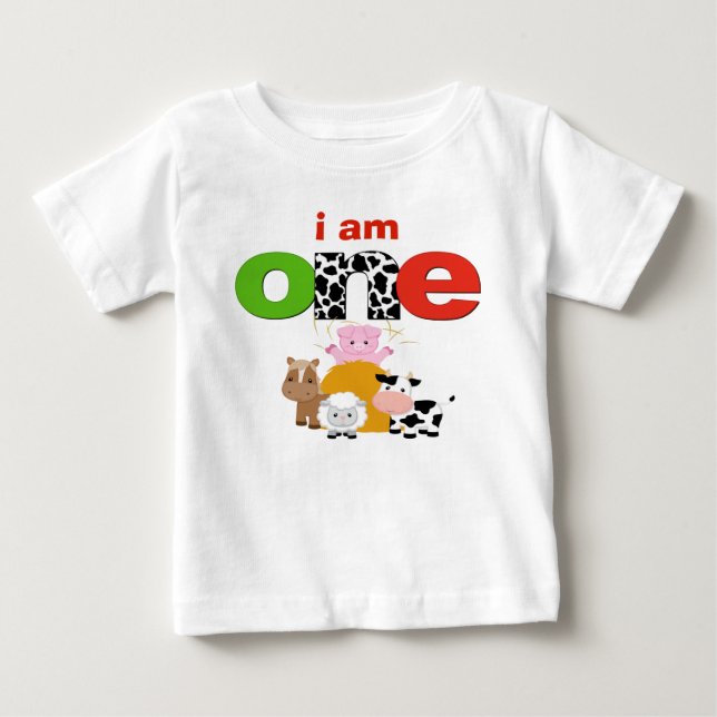 Barnyard Farm 1st Birthday Tshirt Toddler Baby Kid (Front)