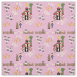 Barnyard farm animal pink nursery fabric