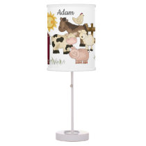 Barnyard Farm Animals Baby Girl Boy Nursery Kids Table Lamp
