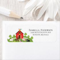 Barnyard Farm Animals Baby Shower Address Label