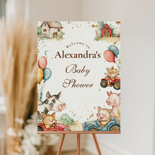 Barnyard Farm Animals Baby Shower Foam Board