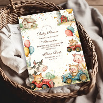 Barnyard Farm Animals Baby Shower Invitation