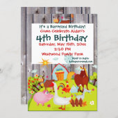 Barnyard Farm Animals Barnwood Birthday Invitation (Front/Back)