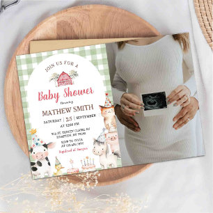 Barnyard Farm Animals Birthday Invitation Photo