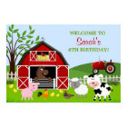 Barnyard Farm Animals Birthday Poster