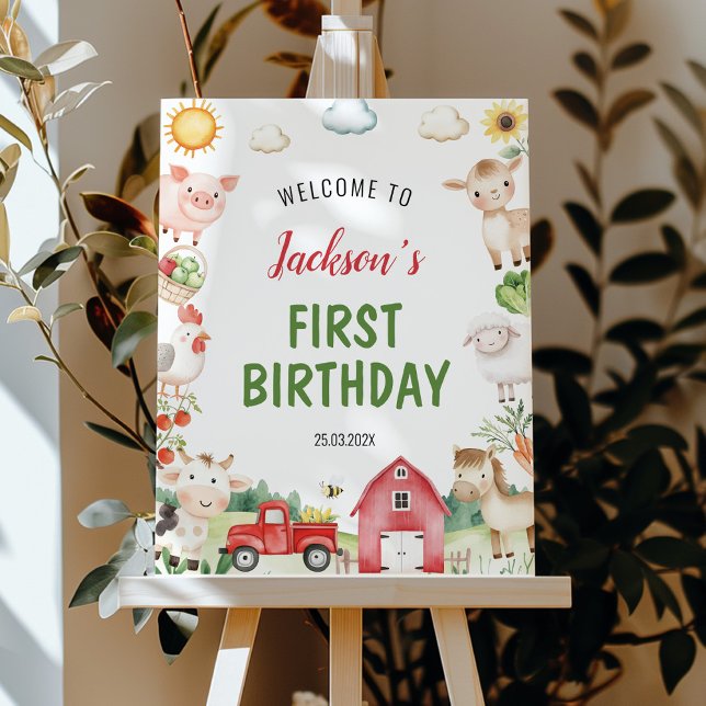 Barnyard Farm Animals Birthday Welcome Sign (Creator Uploaded)