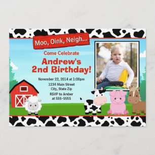 Barnyard Farm Birthday Invitation
