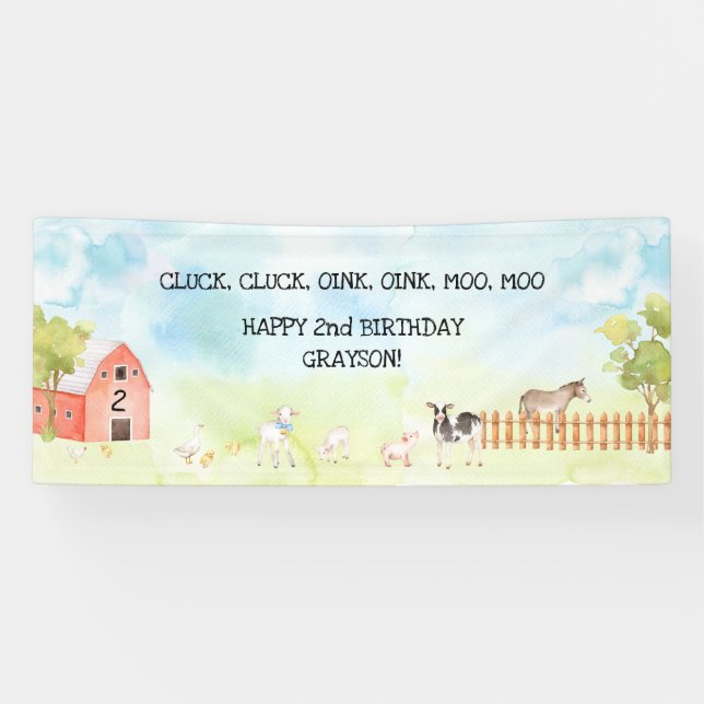 Barnyard Farm Birthday Party Sign (Horizontal)