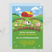 Barnyard Farm Kids Birthday Invitations (Front/Back)