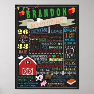 Barnyard First Birthday Poster