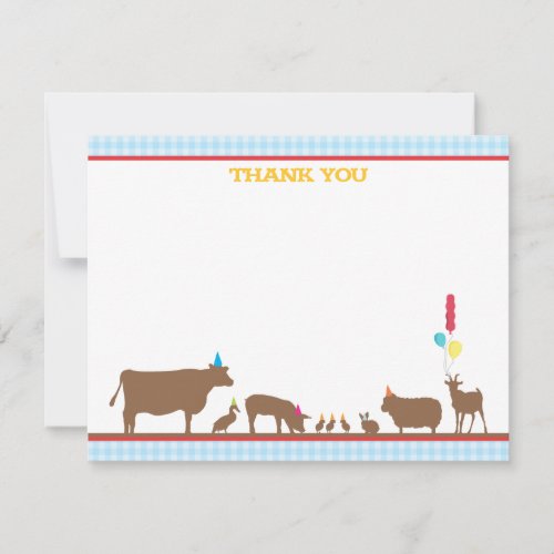 Barnyard Flat Thank You Note Custom Announcements
