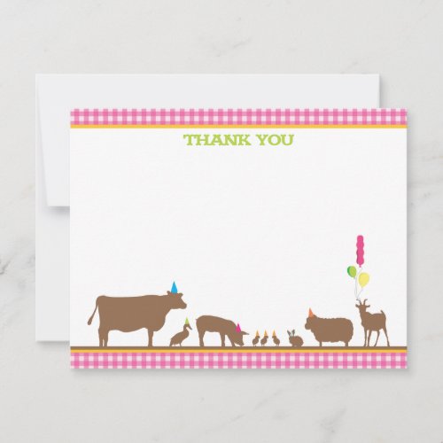 Barnyard Flat Thank You Note Invitations