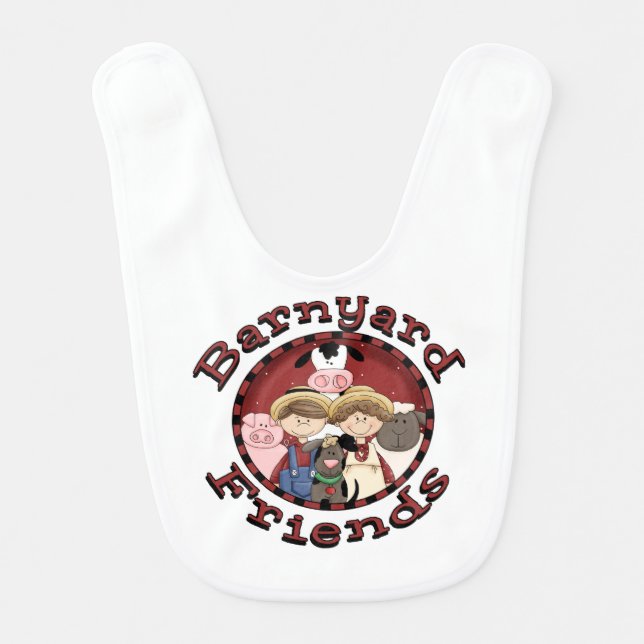 Barnyard Friends Baby Bib (Front)
