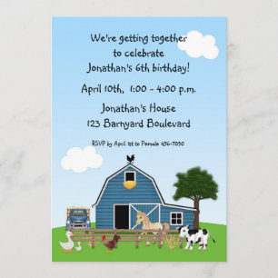 Barnyard Friends Birthday Invitation