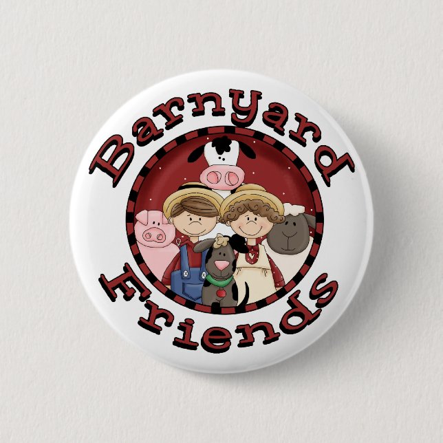 Barnyard Friends Tshirts and Gifts Pinback Button (Front)