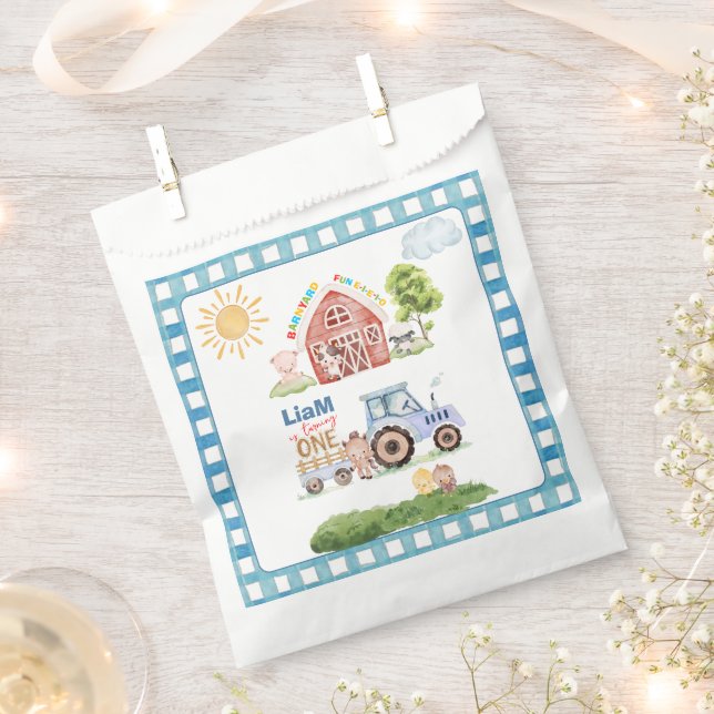 Barnyard Fun 1st Birthday Favor Bag (Clipped)