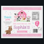 Barnyard Girl Birthday Party Chip Bag Wrapper<br><div class="desc">This Pink Gingham Barnyard Themed Chip Bag wrapper is the perfect party favor or decor piece! You can also assemble it and fill it with chips, candy, or even toys! The text is fully customizable so it can be personalized by you which makes it suitable for any event, such as...</div>