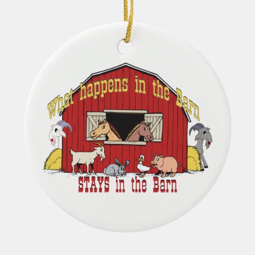 Barnyard Goat Ceramic Ornament