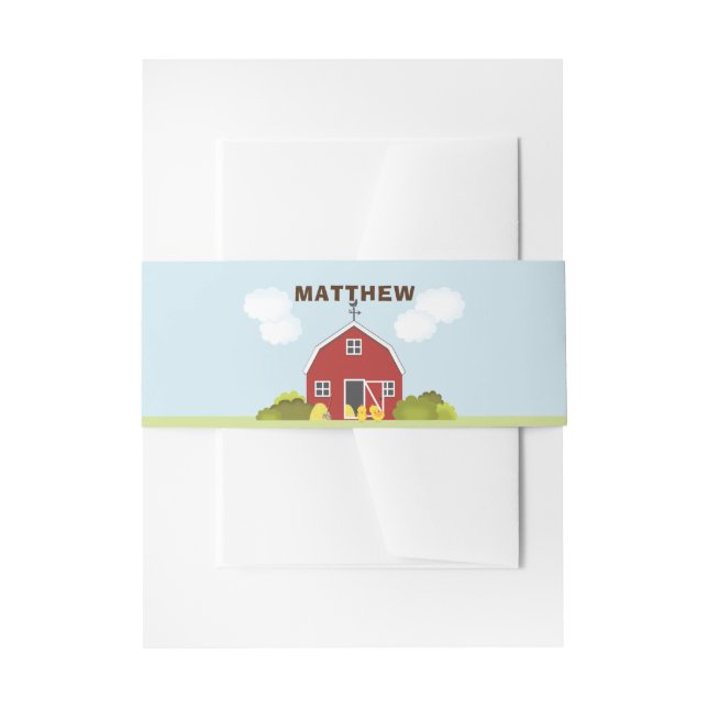 Barnyard Invitation Belly Band (Front Example)