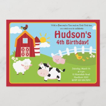 Barnyard Invitation / Farm Animal Invitation by LittleApplesDesign at Zazzle