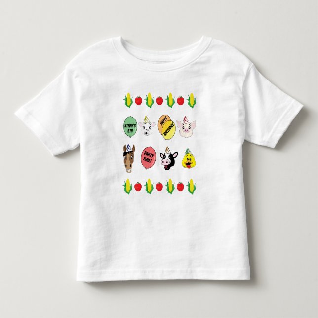 Barnyard Party Animals Birthday Party Toddler T-shirt (Front)