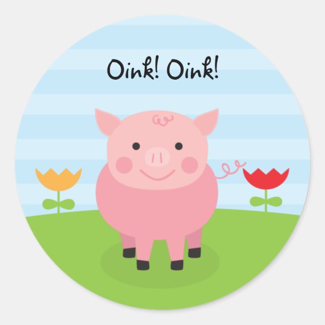 Barnyard Party Personalized Birthday Stickers (Front)
