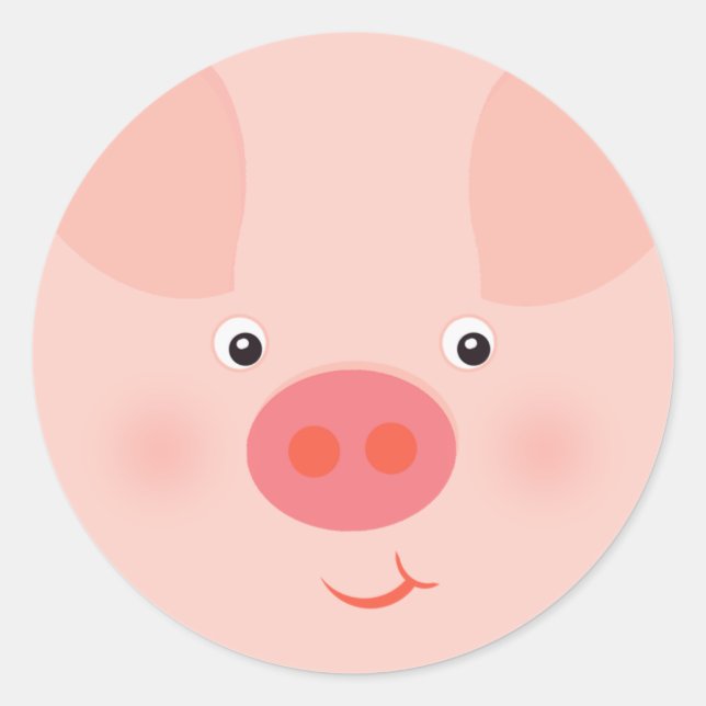 Barnyard Piggy Classic Round Sticker (Front)
