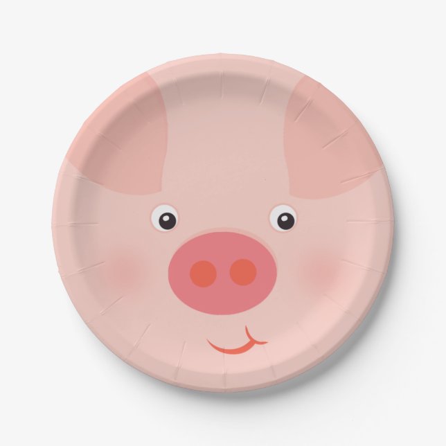 Barnyard Piggy Paper Plates (Front)