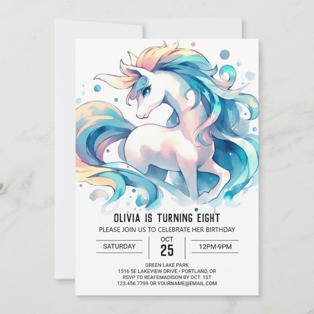 Barnyard Printable Horse Birthday Invitation (Front)