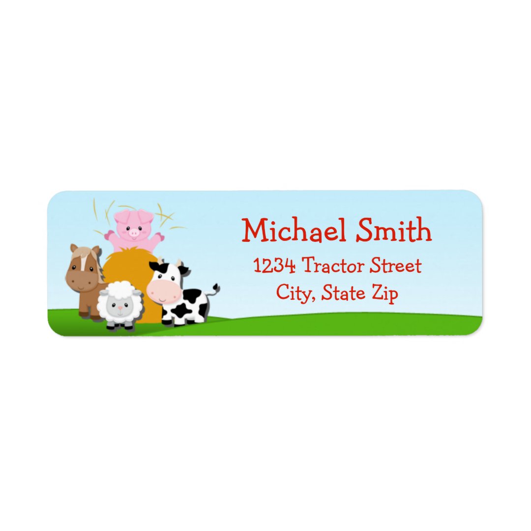 Barnyard Return Address Label Zazzle