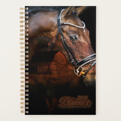 Barnyard Style Planner With Horse and Barn