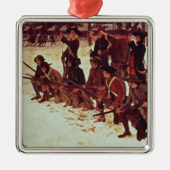 Baron von Steuben drilling American recruits Metal Ornament (Front)