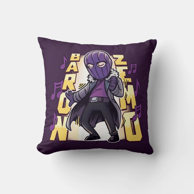 Baron Zemo Dance Groove Throw Pillow (Front)