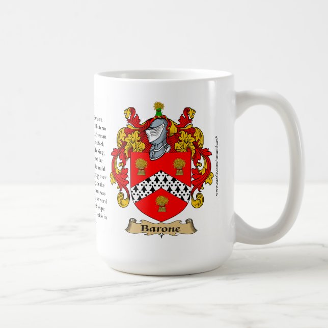 Barone, the Origin, the Meaning and the Crest Coffee Mug (Right)