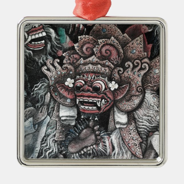 Barong and Rangda Bali Metal Ornament (Front)
