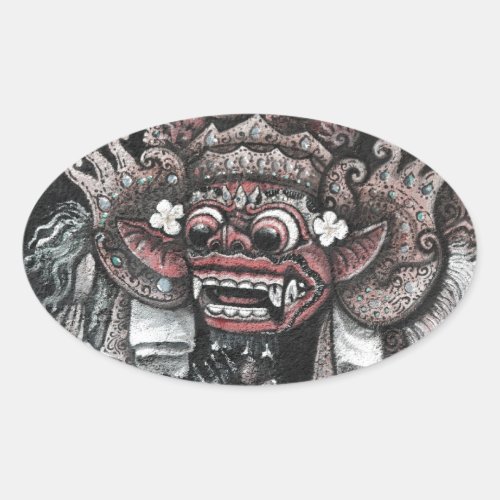 Barong and Rangda Bali Oval Sticker