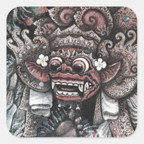 Barong and Rangda Bali Square Sticker